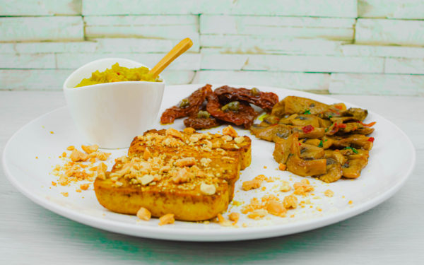 tofu in salsa di piselli