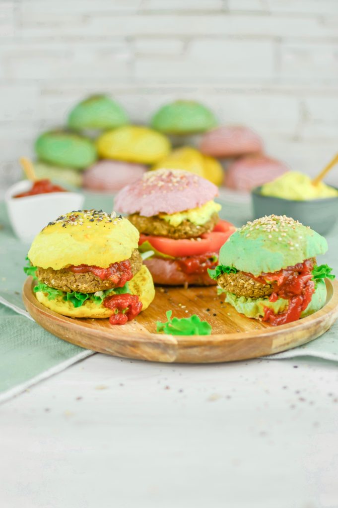 panini Vegan burger colorati